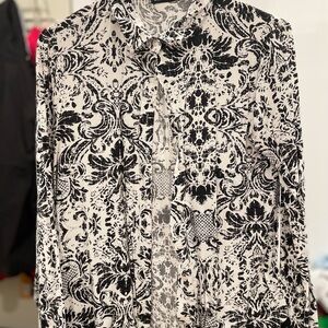 Men's Black and White Patterned Shirt